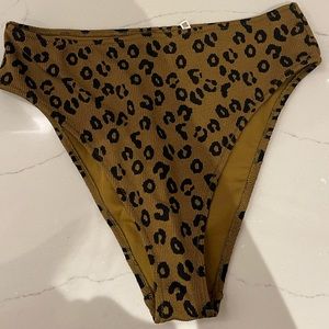 Cheetah high rise bathing suit bottoms
